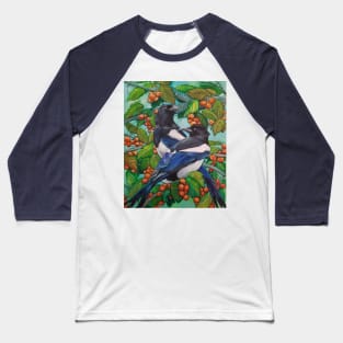 Magpie covid cherry tree birds Baseball T-Shirt